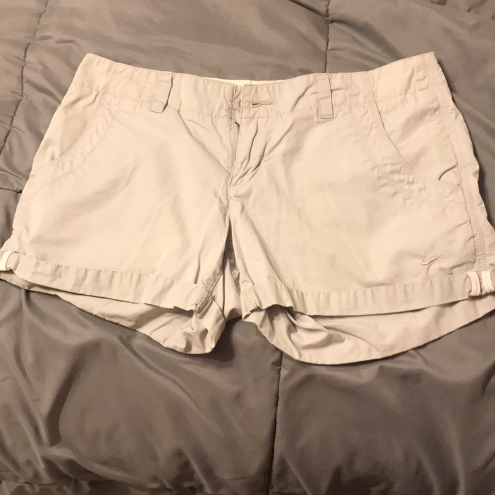 light gray fabric shorts